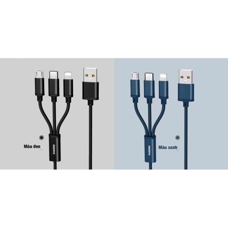 | Best Seller | - [ HOT TREND ] CÁP 3 TRONG 1 REMAX RC-131TH (LIGHTNING-MICRO USB-TYPE C)