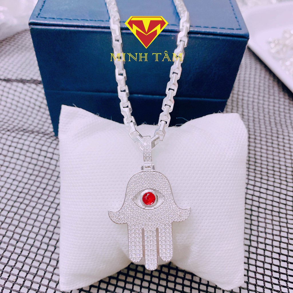 Mặt dây chuyền bàn tay hamsa bạc ta cho nam Minh Tâm Jewelry