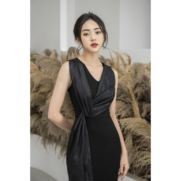 Đầm nữ thiết kế cổ V dáng ôm Gemmi fashion, DK8411