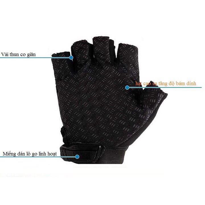 Găng tay chống nắng mechanix hở ngón màu đen