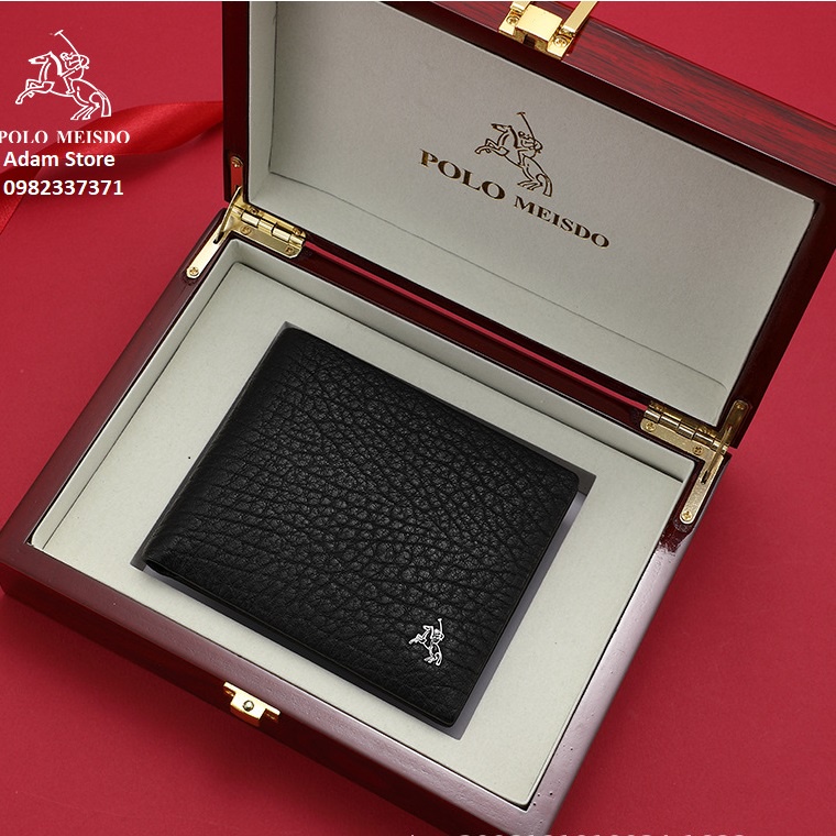 Ví Da Hoẵng Nam Cao Cấp Bóp Da Nam Hàng Hiệu POLO MEISDO (Da Thật 100%) Full Hộp Phù Hợp Làm Quà Biếu Tặng Sinh Nhật