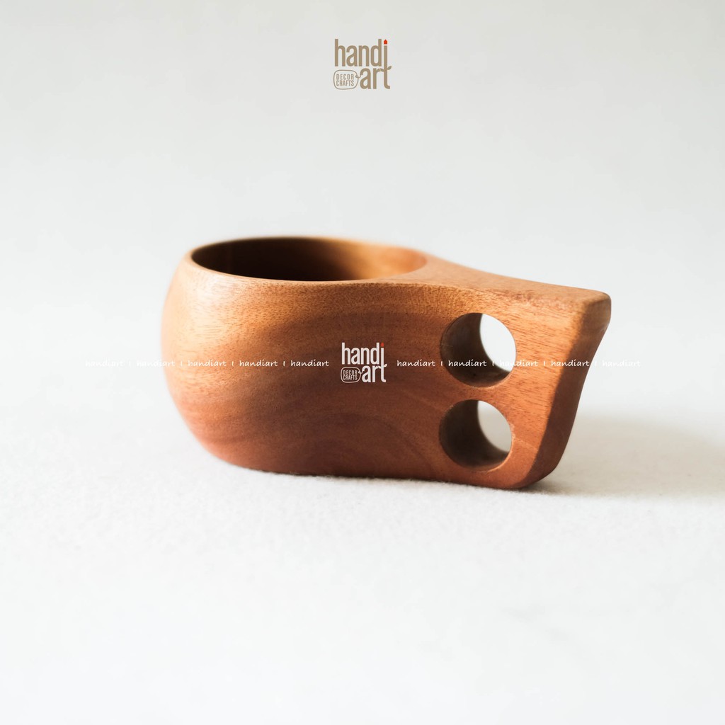 Ly gỗ tay cầm tự nhiên-cóc gỗ decor - wooden cups