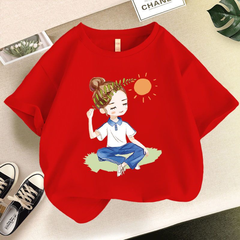 Áo Thun Tay Ngắn In Họa Tiết Hoạt Hình Phong Cách Mới Cho Bé Gái