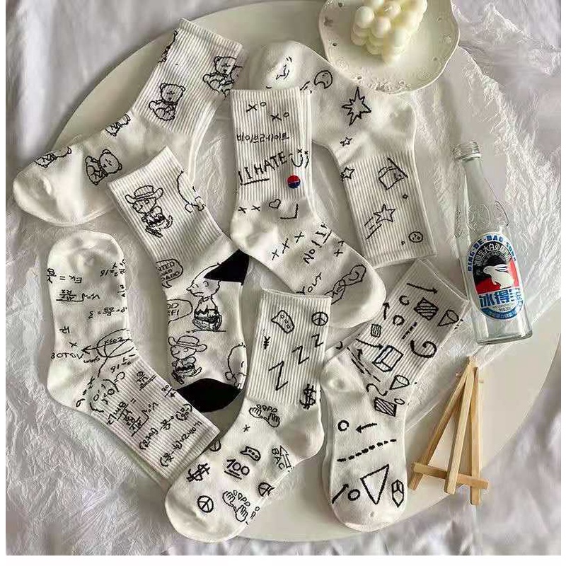 Tất Vớ Cotton Hoạt Hình Xinh Xắn Dành Cho Nữ