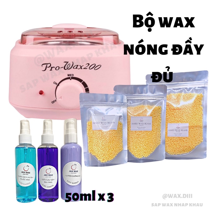 [BỘ ĐẦY ĐỦ] BỘ WAX BEAN SÁP NÓNG NHẬP ÚC JAXWAX CÙNG NỒI PRO200