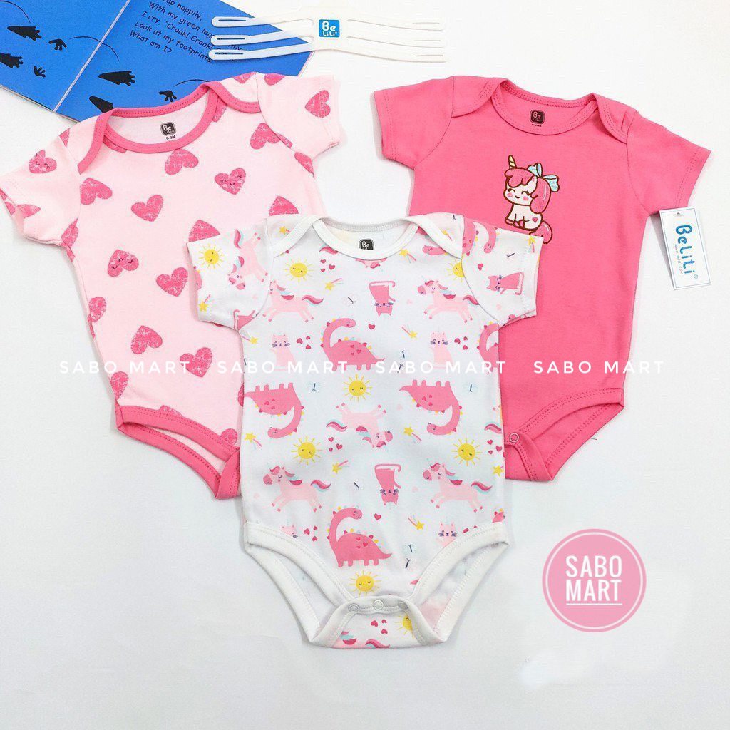 SET 3 Body Cộc Tay Cho Bé Gái NGỰA PONYY Hàng Xuất Mỹ Nguyên Móc - SABOMART