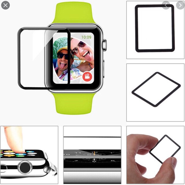 Cường lực Apple Watch full viền nhiều màu