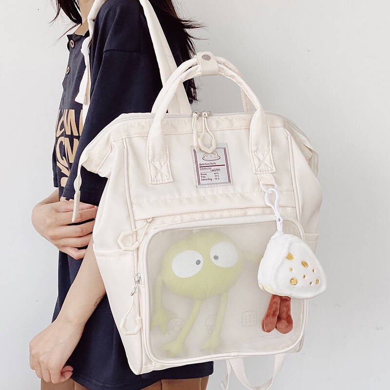 Balo học sinh dáng hộp canvas Nhật Bản Hiyoshop