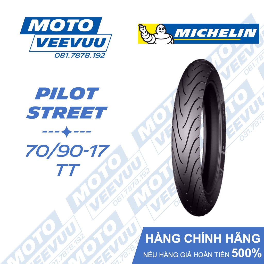 Vỏ lốp xe máy Michelin 70/90-17 TT Pilot Street (Lốp xài ruột)