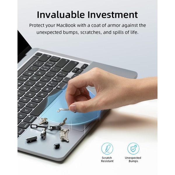 DÁN 3M INNOSTYLE  DIAMOND GUARD 6-IN-1 SKIN SET FOR MB AIR M2 2022 - Hàng Chính Hãng