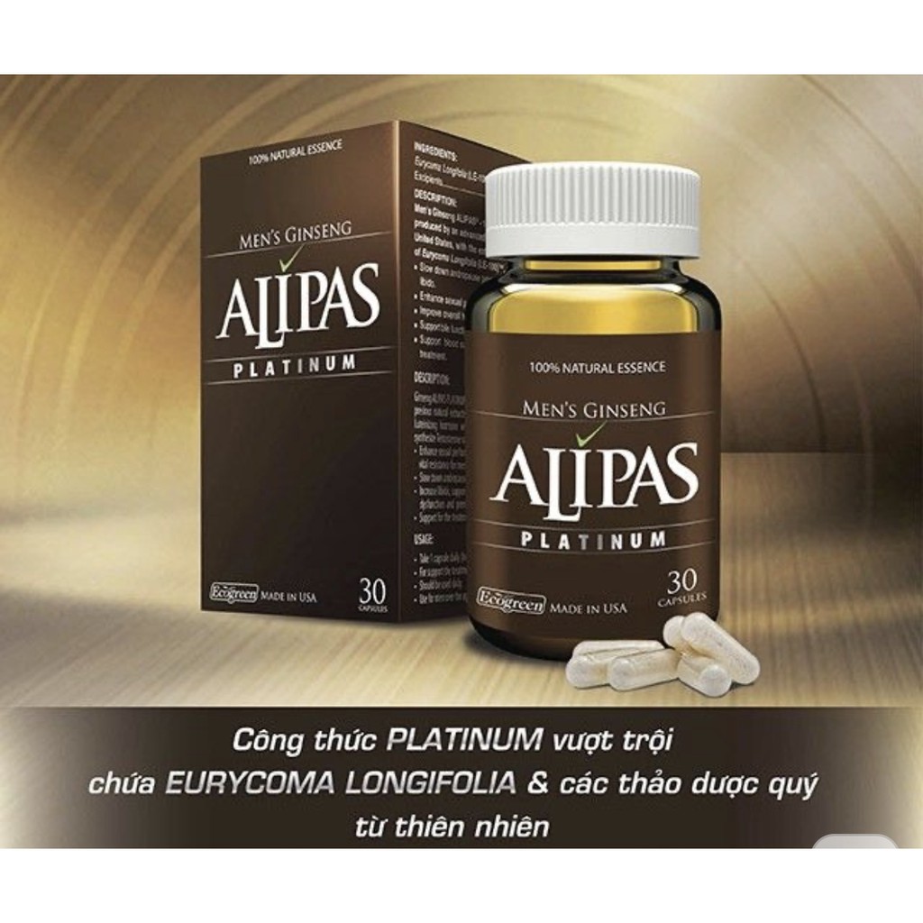 Sâm Alipas Platinum "Chính hãng của Mỹ" Hỗ trợ sinh lý nam, Bản lĩnh và tự tin