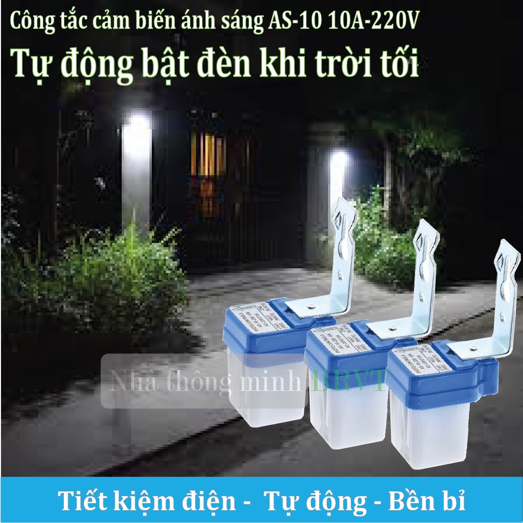 Bộ 3 công tắc cảm biến ánh sáng 220V 10A tự động bật đèn khi trời tối, tắt đèn khi trời sáng