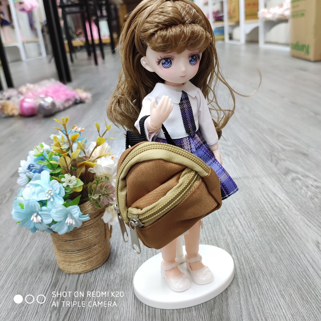 Balo học sinh mini giá rẻ phụ kiện cho búp bê các mẫu 16cm,23cm,30cm