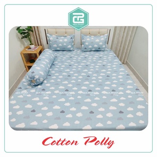Bộ ga gối Cotton Poly (4 món) Loại 1 ( 1 ga + 1 áo ôm + 2 gối nằm)