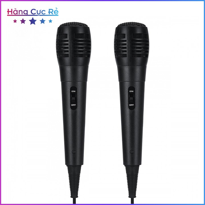 Bộ 2 MICRO karaoke thu âm siêu hay 🔵Freeship🔵 Micro chống hú giá rẻ có dây 2m - Shop Hàng Cực Rẻ