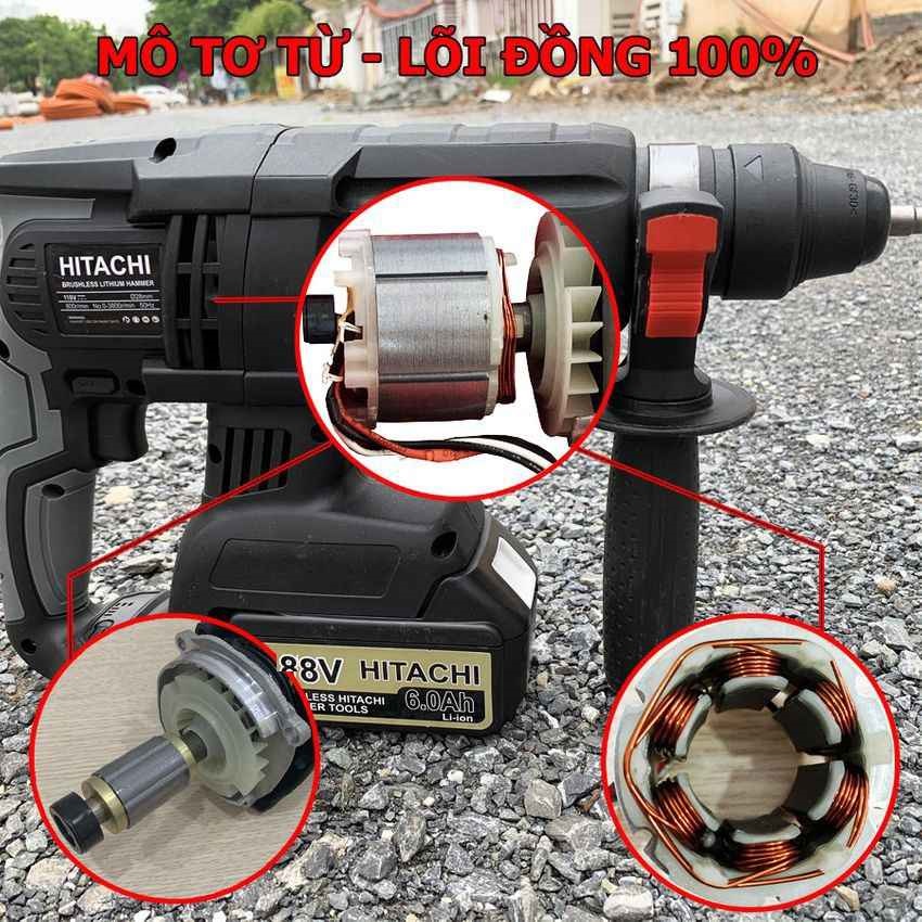 Máy Khoan Bê Tông Dùng Pin HITACHI 188V 3 Chức Năng