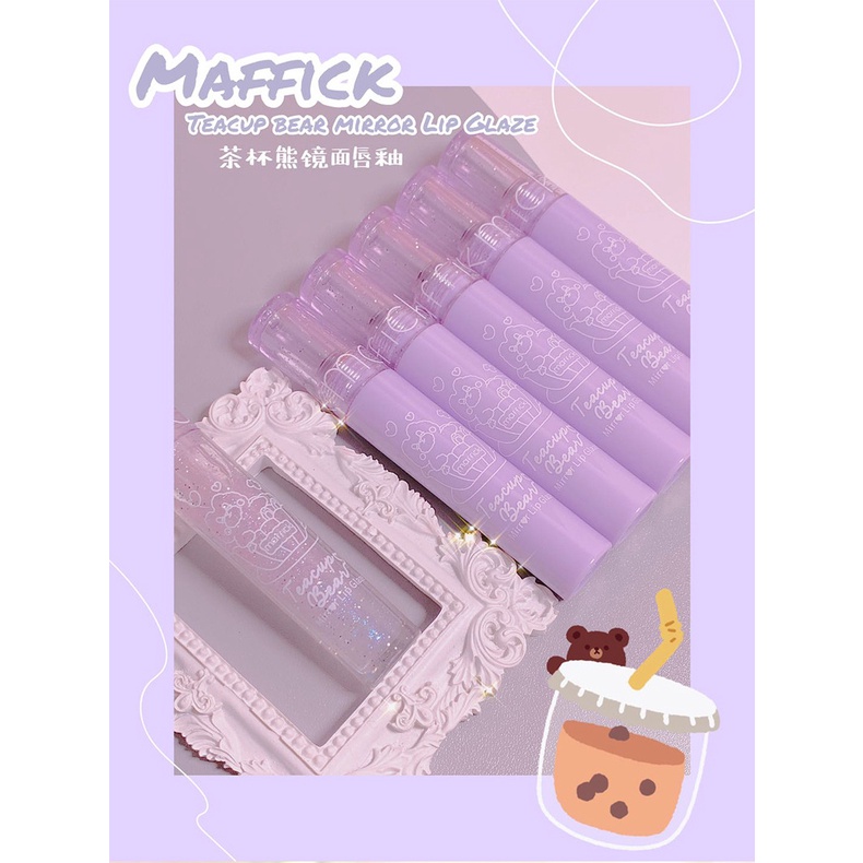 Son Bóng Maffick Dạng Nước Màu Trong Suốt Tạo Hình Ly Trà Và Gấu Đáng Yêu