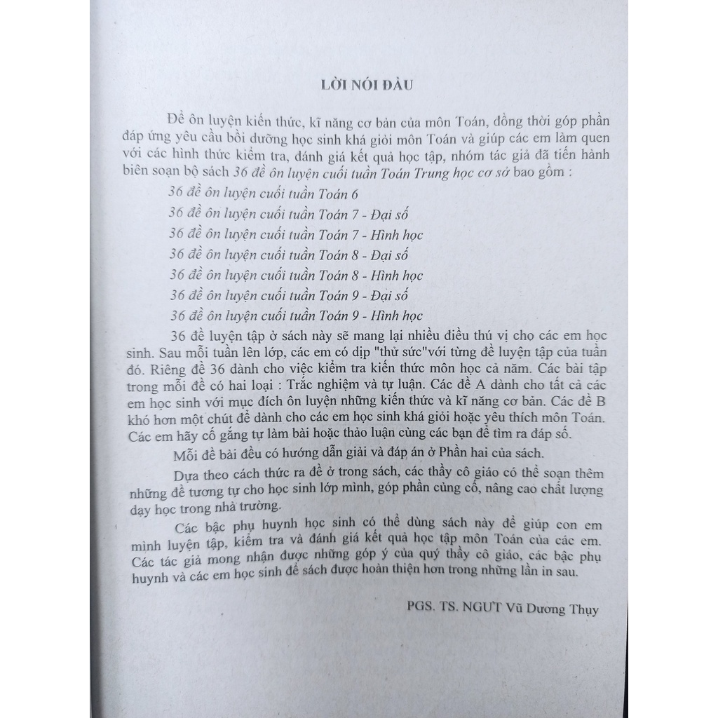 Sách - 36 đề ôn luyện cuối tuần Toán lớp 9 Đại Số
