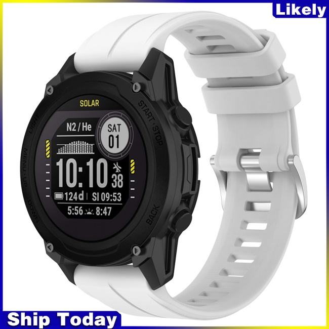 Dây Đeo Silicone Có Khóa Bằng Thép Không Gỉ Chống Nước Cho Đồng Hồ Thông Minh Garmin Descent G1