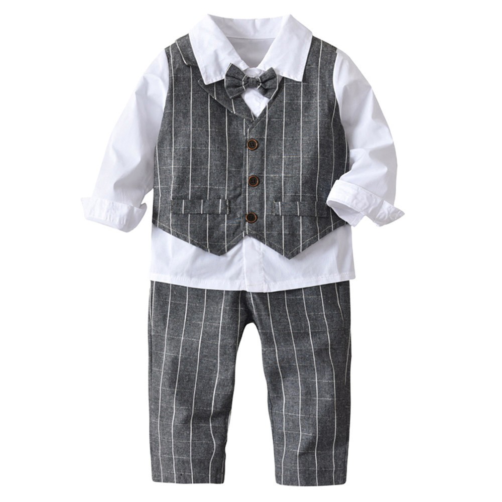 Bộ đồ gồm áo sơ mi + quần tây sang trọng cho bé trai
