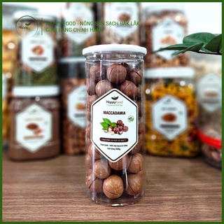 Hạt macca sấy nứt vỏ đăk lăk loại 1 - hộp 500g tặng kèm đồ khui - happy food