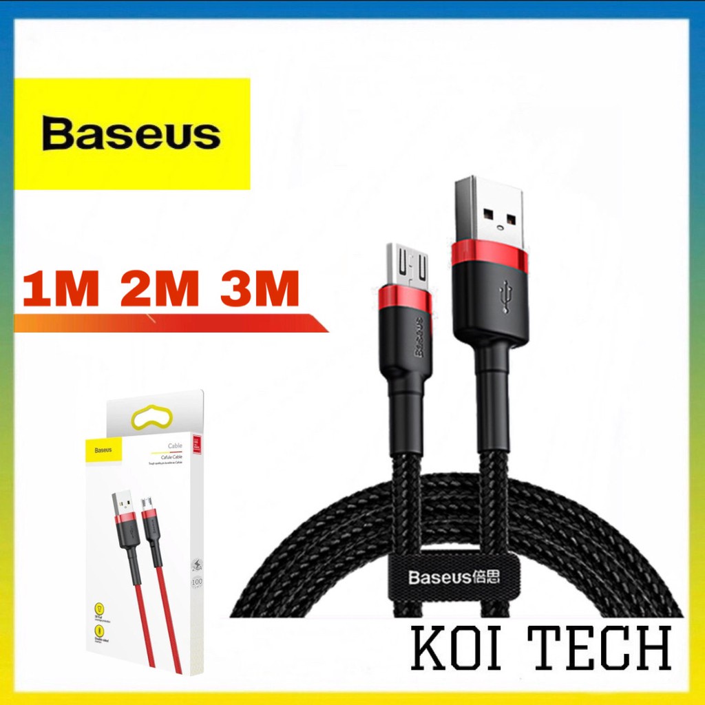 Dây sạc nhanh micro usb và truyền dữ liệu 2.4A baseus cafule - cáp sạc dây dài 1m 2m 3m nhanh micro - vienthonghn