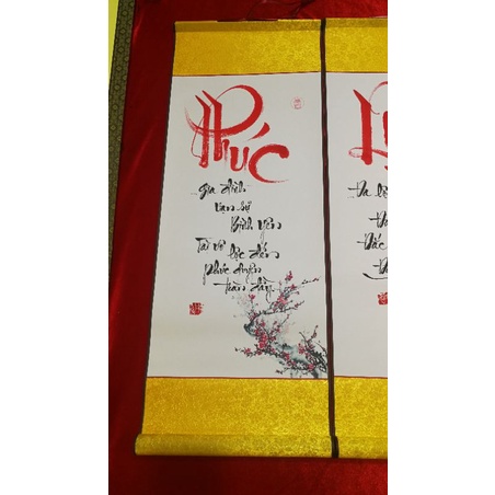 Thư pháp chữ Phúc (Biểu lụa 30x80cm)