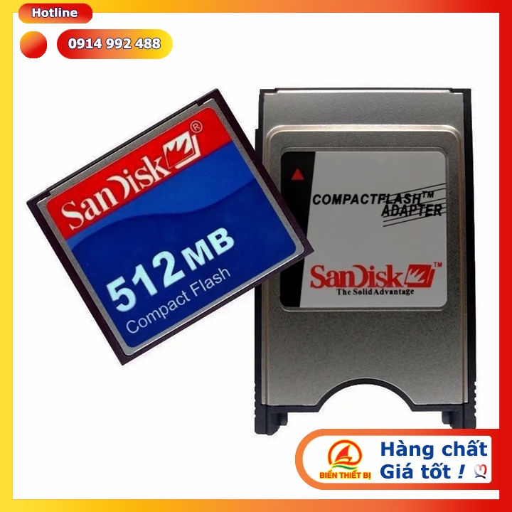 Adapter PCMCIA Sandisk chuyển đổi thẻ nhớ CF sang PCMCIA máy CNC, thiết bị điều khiển xe hơi