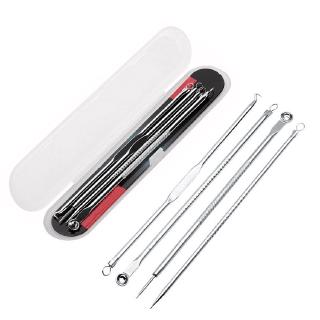 Bộ trang điểm 4 cái Nhíp + Kim loại bỏ mụn trứng cá / mụn đầu đen
