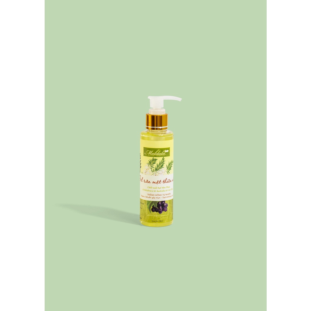 Gel rửa mặt tinh chất Nho Pháp MALDALA dưỡng ẩm, dịu nhẹ thích hợp cho da nhạy cảm 180ml