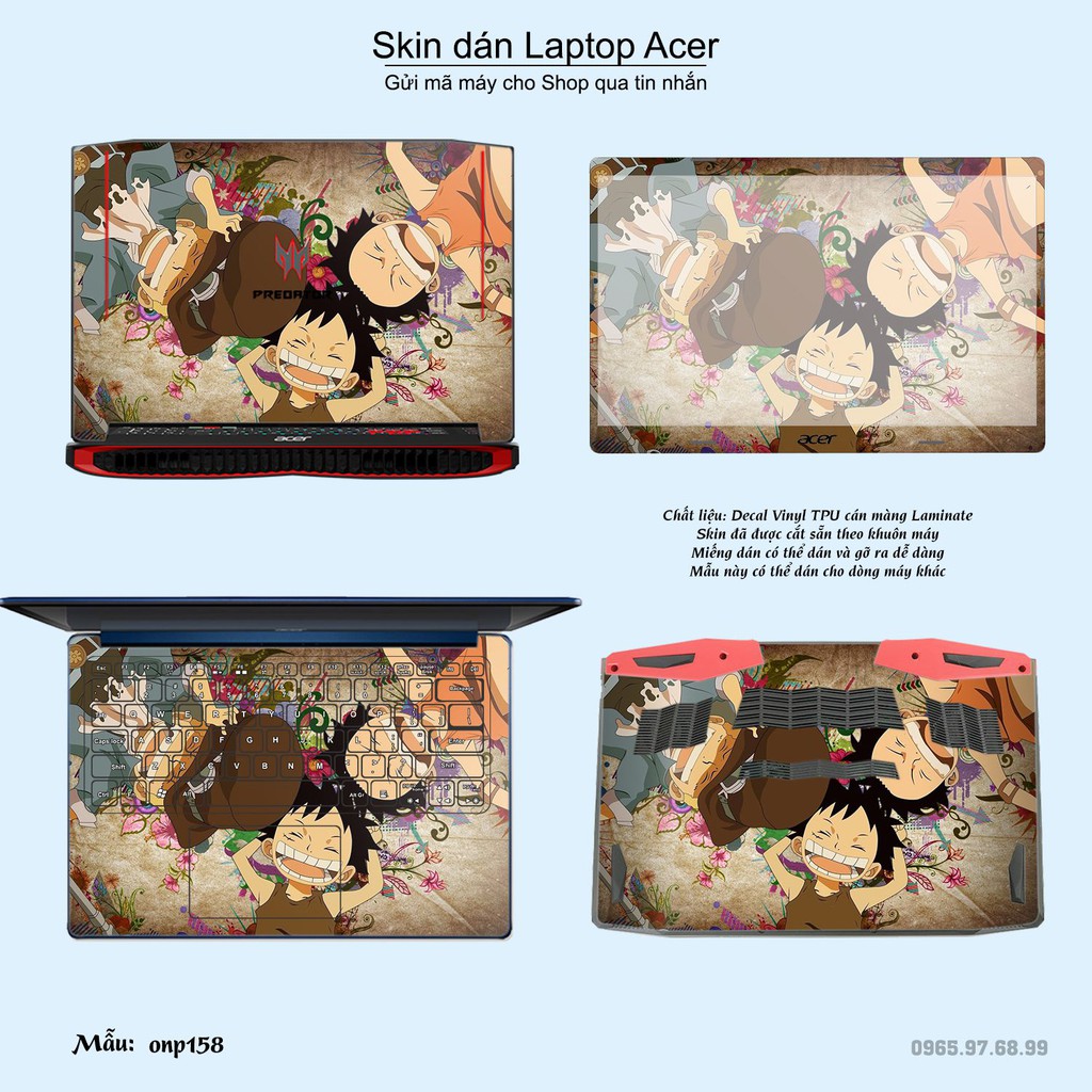 Skin dán Laptop Acer in hình One Piece nhiều mẫu 20 (inbox mã máy cho Shop)