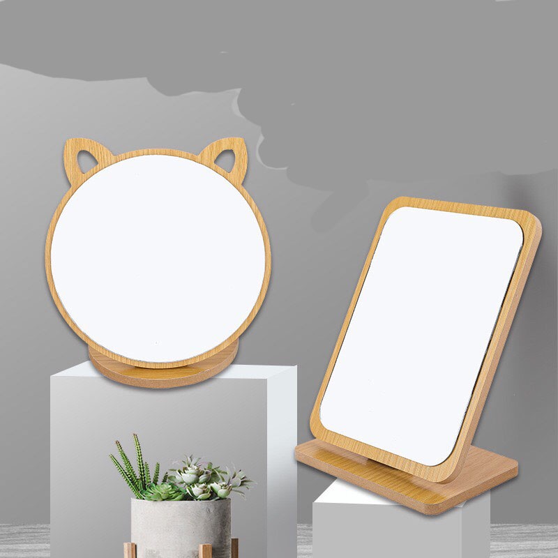 Gương gỗ tai thỏ - Gương gỗ để bàn trang điểm - Phụ kiện decor nhà cửa - có sẵn