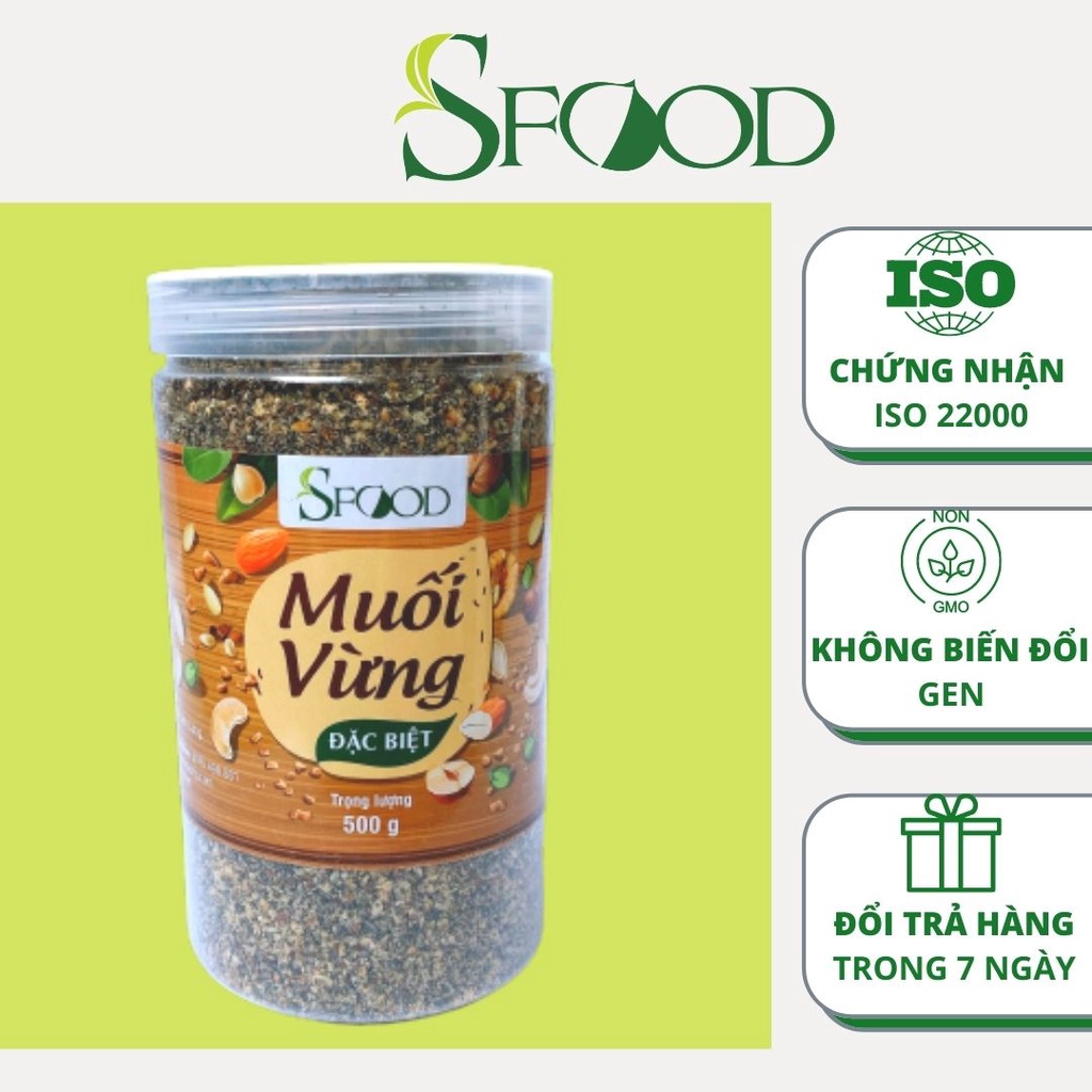 Muối vừng 9 loại hạt Sfood (macca, điều, óc chó, hạnh nhân, lanh, bí, lạc...), muối vừng giảm cân