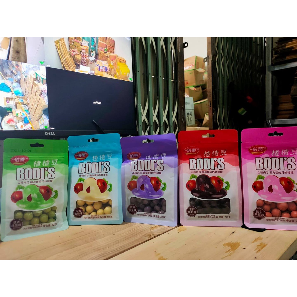 Kẹo sữa chua táo gai BODI"S 5 vị Matcha/ Socola/ dâu tây / Sữa vannj/Việt quất gói 220gr