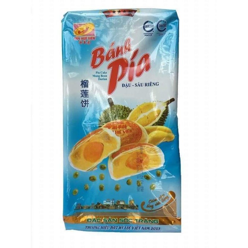 Bánh pía Tân Huê viên 5 sao đậu xanh sầu riêng trứng muối 600g