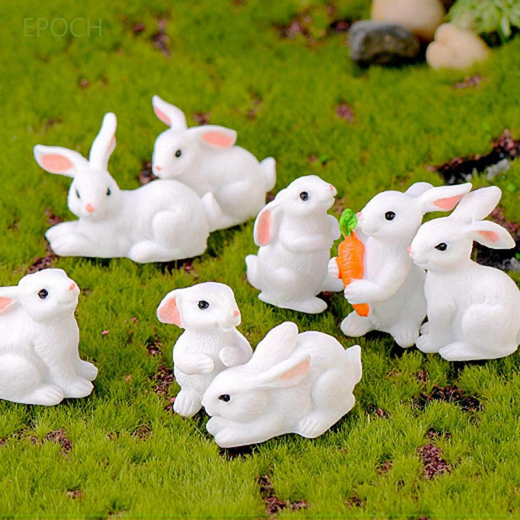 EPOCH Set 8 Đồ trang trí Chú Thỏ Mini Dễ Thương Trang Trí Sân Vườn