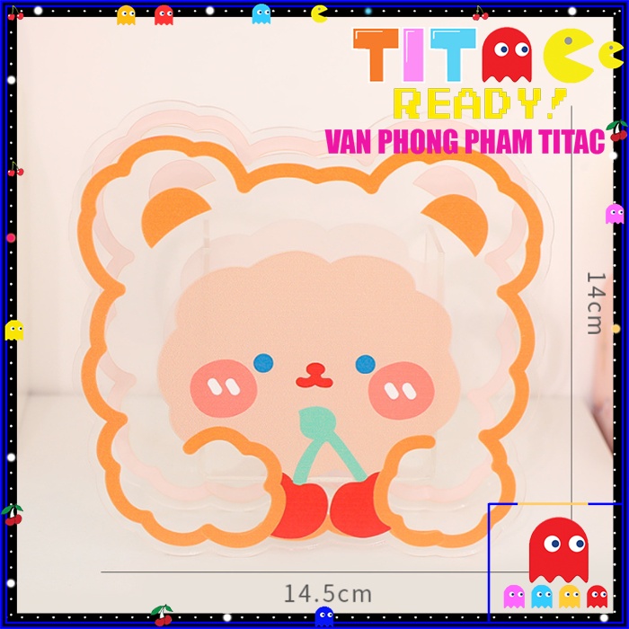 Hộp Đựng Bút/Đồ Trang Điểm Để Bàn Đa Năng Trong Suốt Họa Tiết Hoạt Hình Dễ Thương