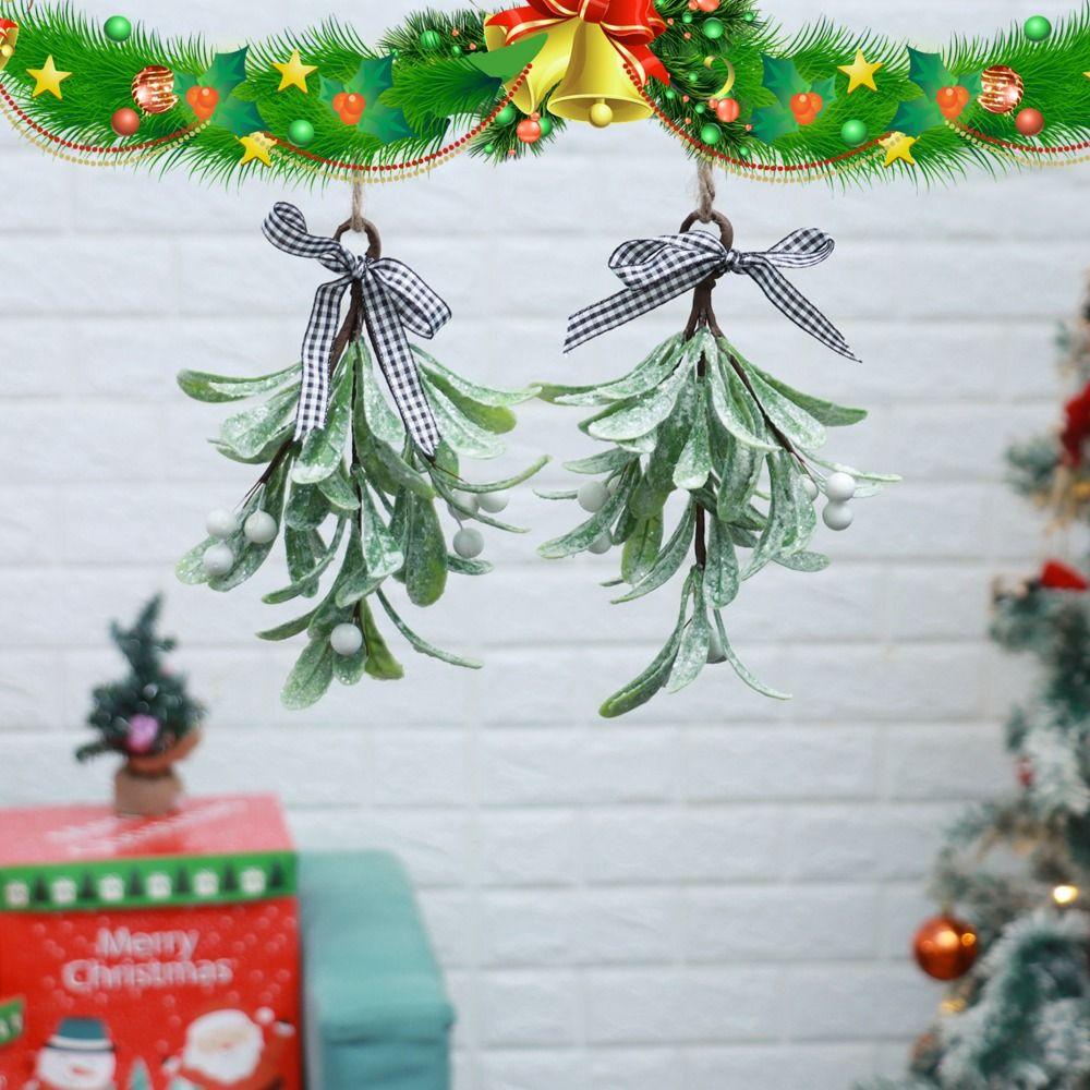 LONTIME Set 4 Quả Cầu Sương Mù Nhân Tạo Đính Nơ Trang Trí Giáng Sinh