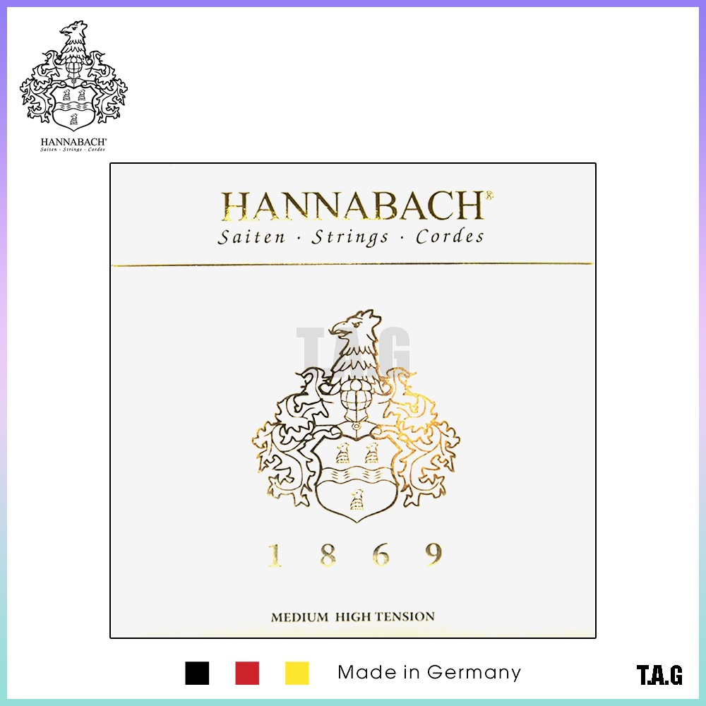 Dây nylon đàn Guitar Classic Hannabach 1869 The Carbon, Gold Anniversary, High Tension, Made in Germany (Đức)
