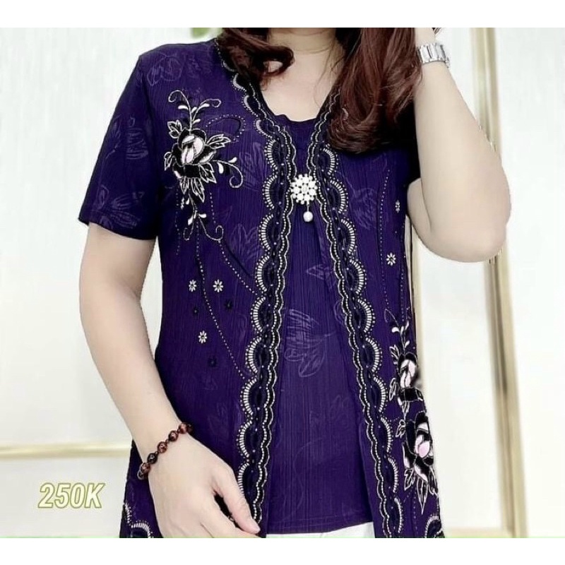 Áo Cho Bà Cho Mẹ 2 Lớp Kiểu Cách Sang Trọng 2 Size 48-75Kg