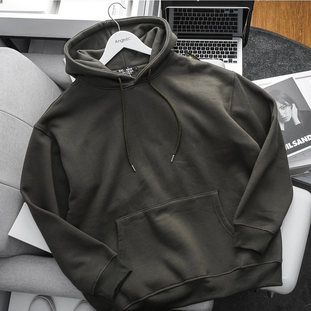 BIGSIZE - Áo khoác hoodie nam bigsize trơn sz 90 - 130kg - trơn màu đỏ, nâu, xám, xanh bích