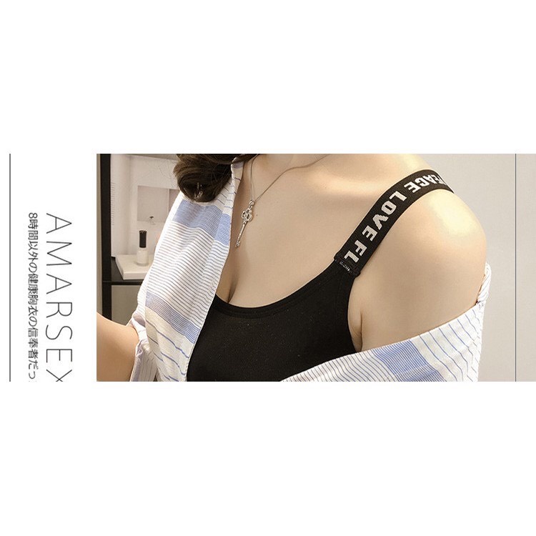 Áo bra thể thao dây chữ chất coton mềm đẹp,Áo Bra Tập Thể Thao Viền Chữ ,Áo tập gym yoga Dây Viền Chữ PEACE