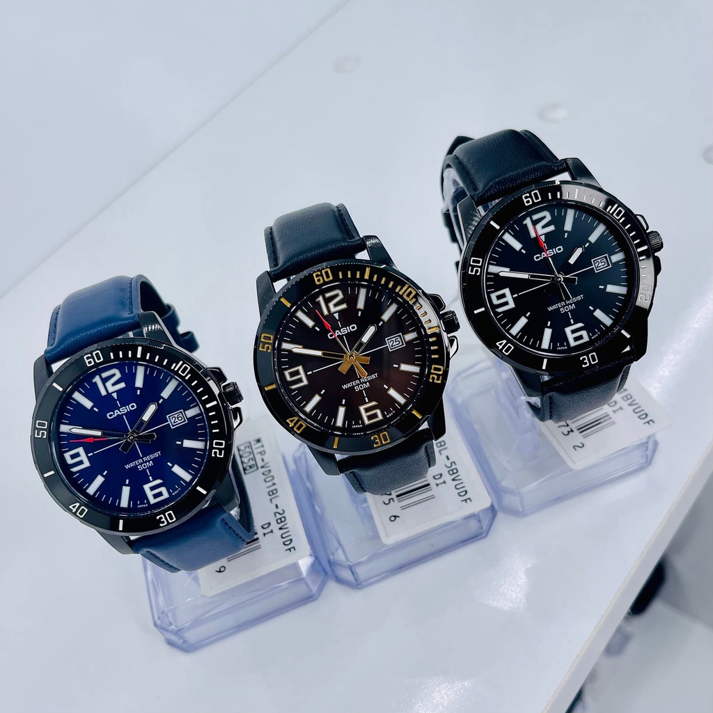 Đồng hồ nam dây da Casio Anh Khuê MTP-VD01BL-2BVUDF