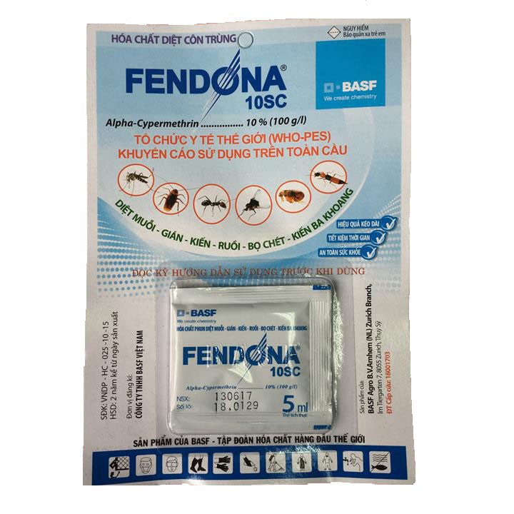 Thuốc diệt côn trùng Fendona 10SC dạng gói 5ml, Dung dịch diệt ruồi muỗi và kiến gián an toàn và hiệu quả