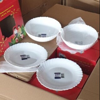 Combo 5 cái tô hoặc dĩa thủy tinh opal, quà tăng của unilever