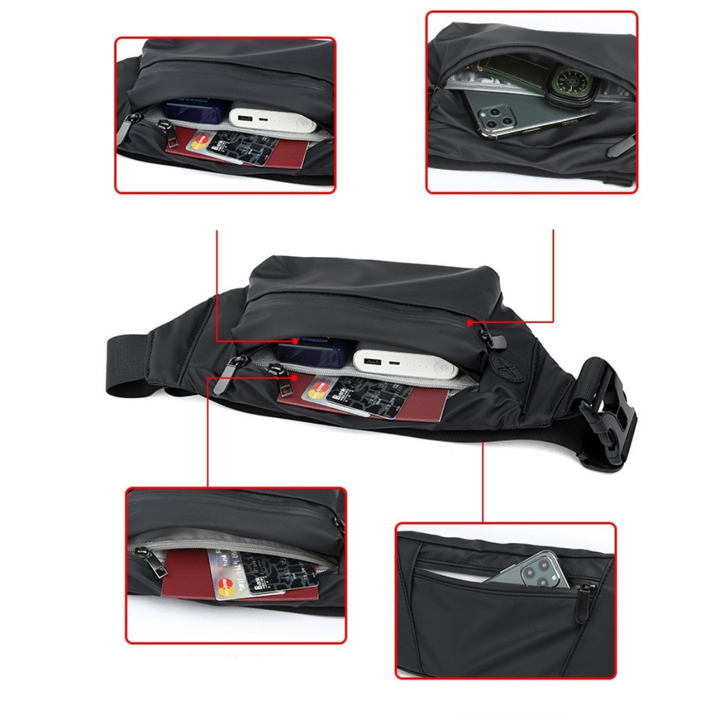 Túi Đeo Chéo Nam Nữ Unisex Chống Nước Siêu Nhẹ Thời Trang Chất Liệu Vải Bóng WX03 - The Black Box | BigBuy360 - bigbuy360.vn