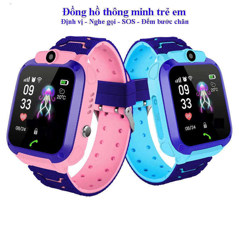 Đồng hồ định vị thông minh trẻ em Q12 pro max - nghe gọi - SOS - Đếm bước chân - báo thức - đo nhịp tim