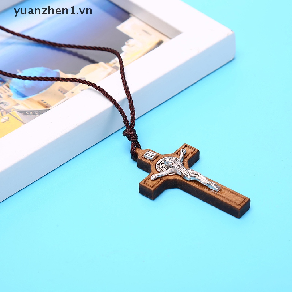 Vòng cổ Mặt Gỗ Hình Thánh Giá Phong Cách Retro