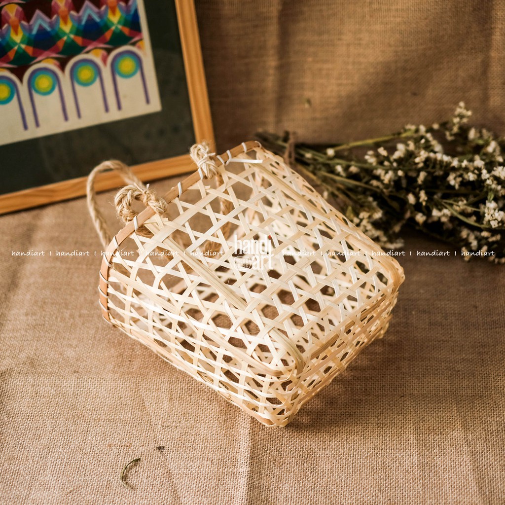 Giỏ tre đan quai xách - Làn tre handmade