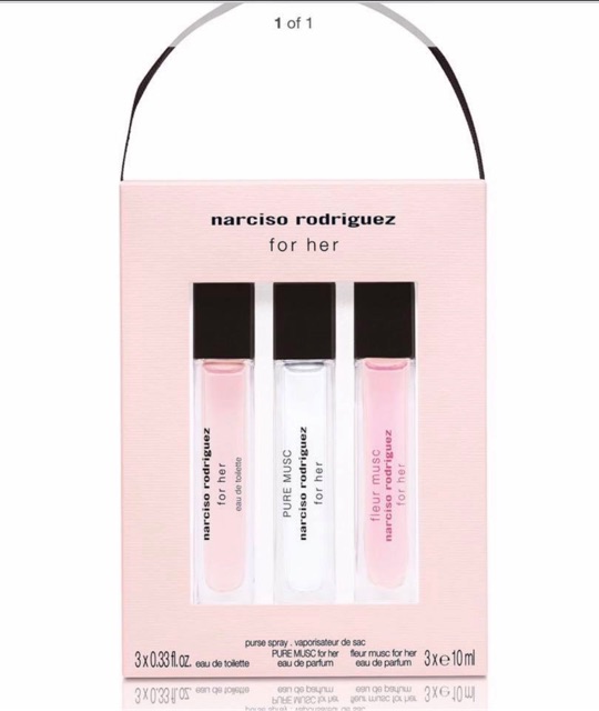 [Authentic] SET NƯỚC HOA NỮ NARCISO RODRIGUEZ 3 CHAI TRAVEL SIZE